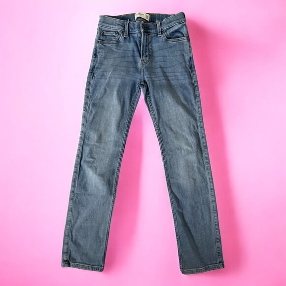 ABERCROMBIE Kids Blue Straight Leg Jeans Size 9/10 Long - Picture 1 of 5